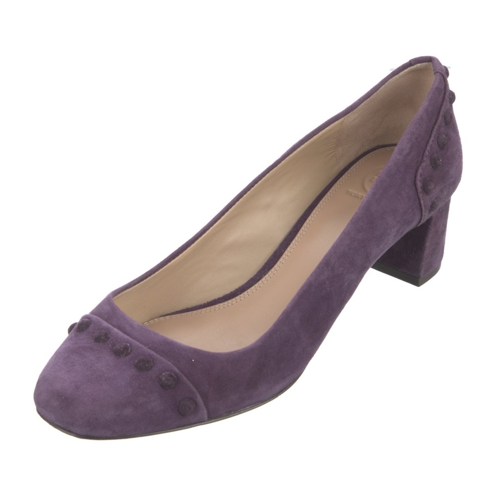 EUC Tory Burch Colt Studded 45mm Pump Purple Suede Size 6.5 MSRP $325